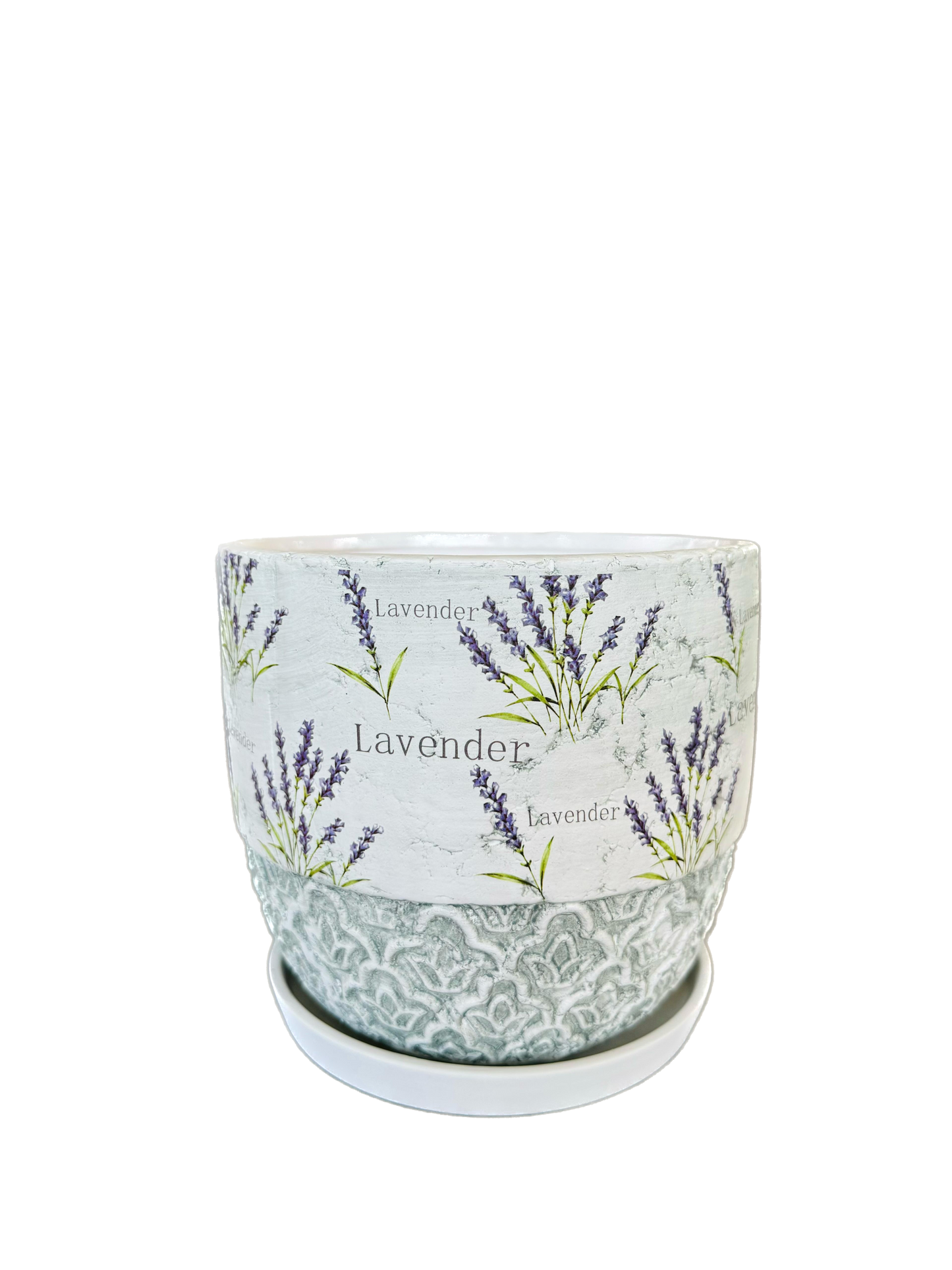 Set 4 ghivece, Cu farfurie, Orificiu de scurgere a apei, Ceramica, 4 Dimensiuni, Ф18, Ф15, Ф12, Ф9 cm