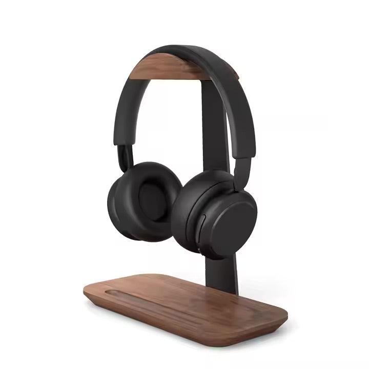 Suport Premium Pentru Casti – Design Modern din Lemn si Aluminiu, Ideal pentru Birou sau Gaming