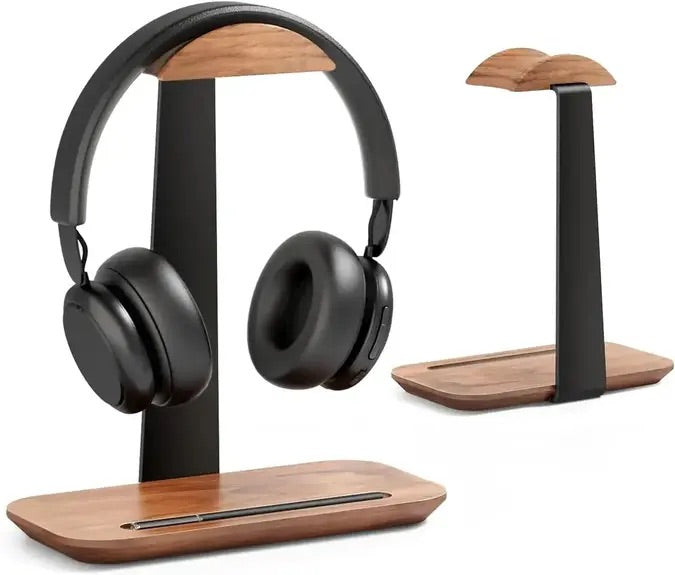 Suport Premium Pentru Casti – Design Modern din Lemn si Aluminiu, Ideal pentru Birou sau Gaming