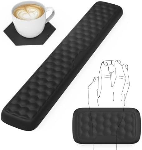 Set Ergonomic din 3 piese - Suport Mouse, Tastatura pentru incheietura mainii si Suport pentru Cana, Spuma cu memorie, Anti-alunecare