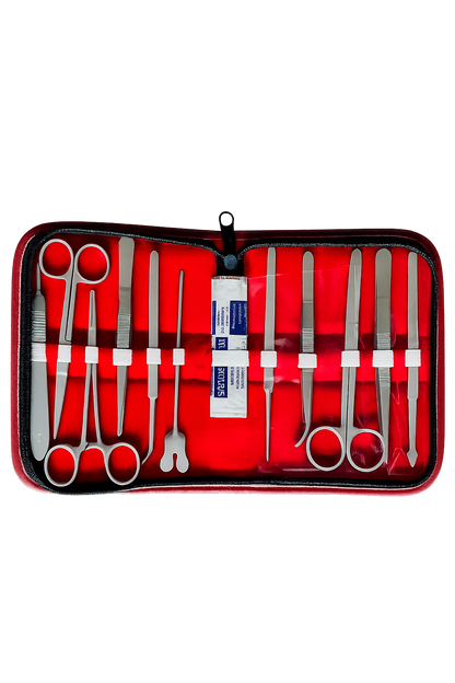 Trusa profesionala chirurgicala de disectie cu 11 instrumente si accesorii