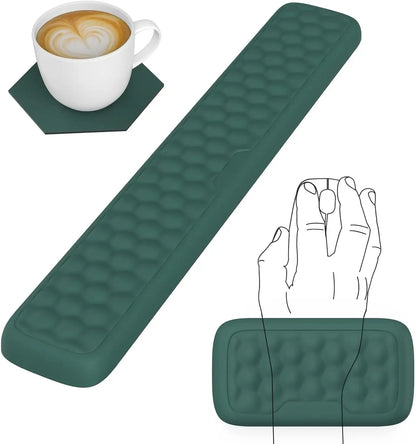 Set Ergonomic din 3 piese - Suport Mouse, Tastatura pentru incheietura mainii si Suport pentru Cana, Spuma cu memorie, Anti-alunecare