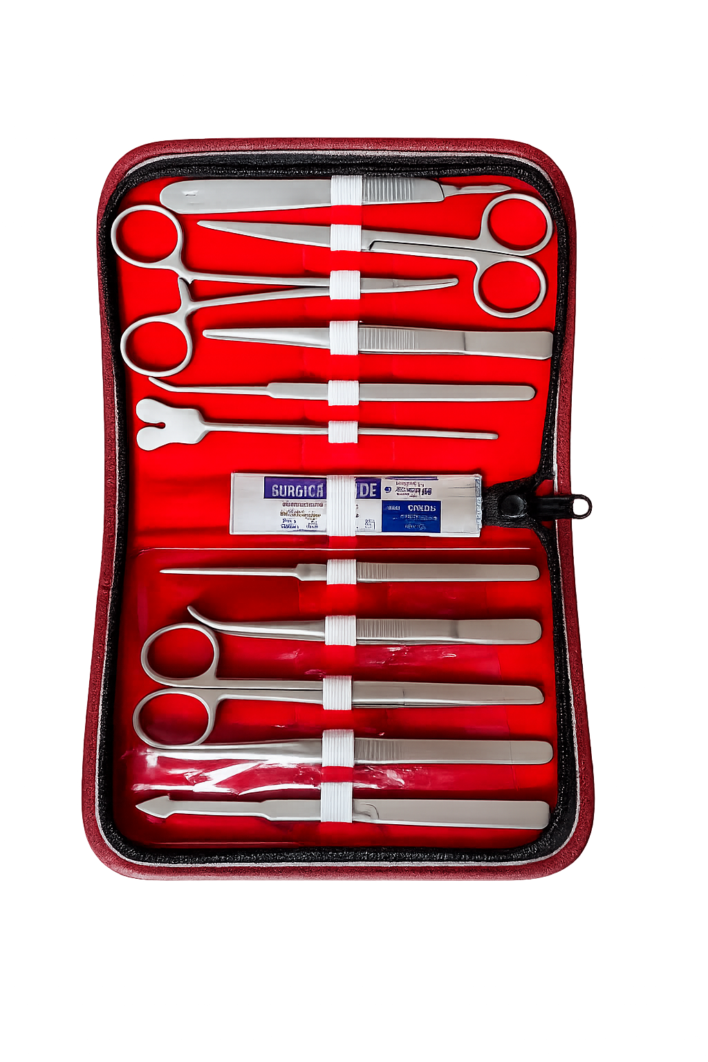Trusa profesionala chirurgicala de disectie cu 11 instrumente si accesorii