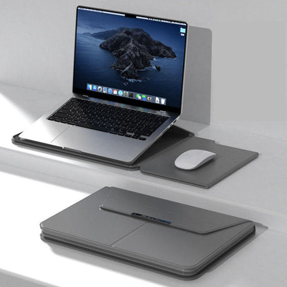 Husa Laptop Premium Multifunctionala 3 in 1 cu Suport Pliabil si Mouse Pad Integrat, 13/14 inch