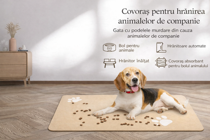 Covoras reutilizabil absorbant pentru hranirea cainilor si pisicilor