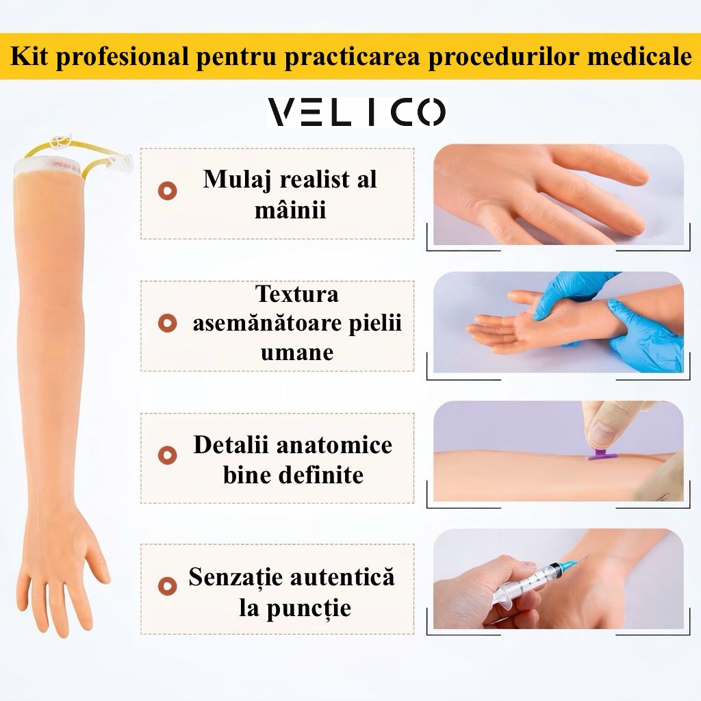 Kit Profesional Complet de Practica pentru Recoltare de Sange, Administrare Terapie intravenoasa, cu Geanta de Transport Inclusa