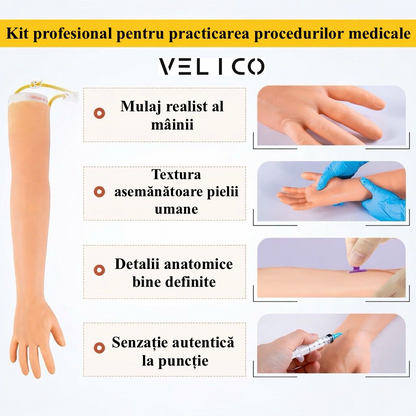 Kit Profesional Complet de Practica pentru Recoltare de Sange, Administrare Terapie intravenoasa, cu Geanta de Transport Inclusa