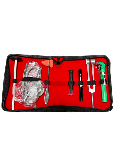 Kit cu instrumente medicale pentru efectuarea examenului clinic, Rosu, Suture Expert, VELICO®