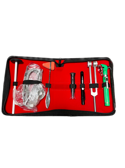 Kit cu instrumente medicale pentru efectuarea examenului clinic, Rosu, Suture Expert, VELICO®