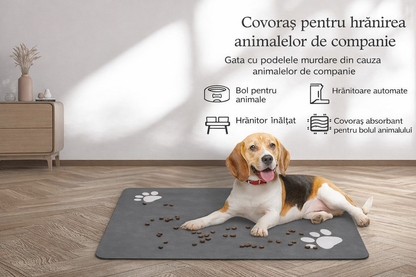 Covoras reutilizabil absorbant pentru hranirea cainilor si pisicilor
