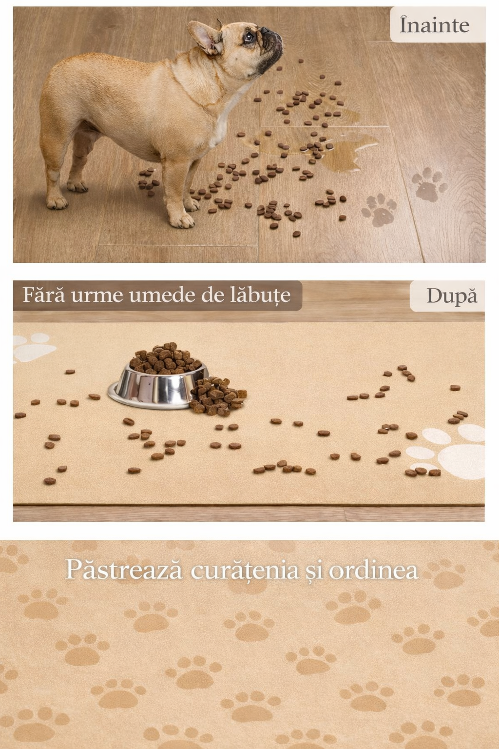 Covoras reutilizabil absorbant pentru hranirea cainilor si pisicilor