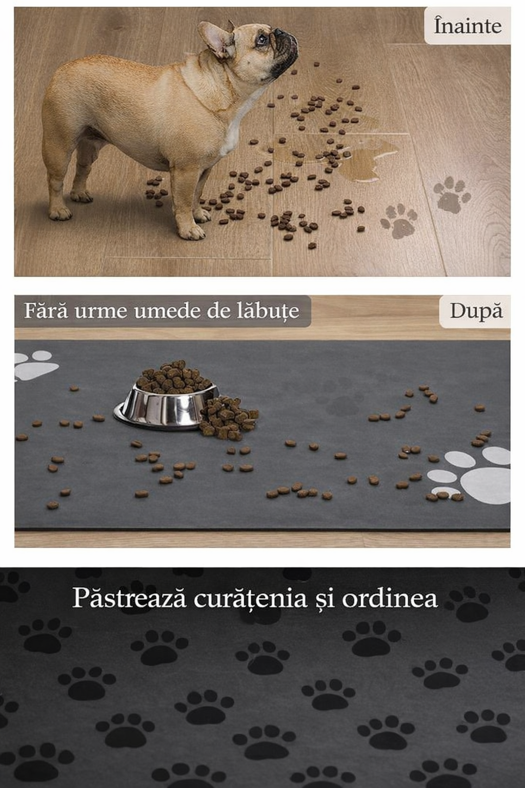 Covoras reutilizabil absorbant pentru hranirea cainilor si pisicilor