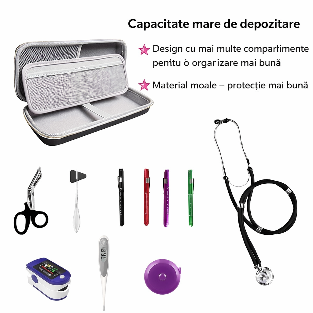 Carcasa profesionala pentru stetoscop si accesorii medicale
