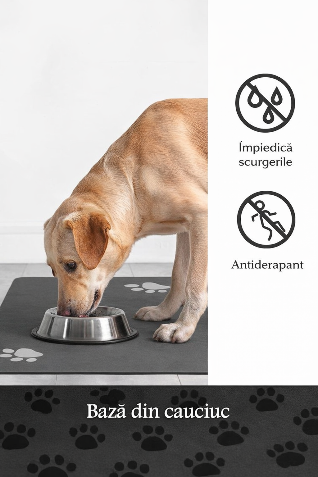 Covoras reutilizabil absorbant pentru hranirea cainilor si pisicilor