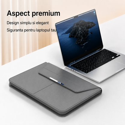 Husa Laptop Premium Multifunctionala 3 in 1 cu Suport Pliabil si Mouse Pad Integrat, 13/14 inch