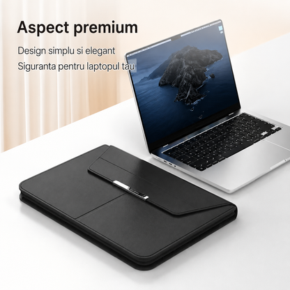 Husa Laptop Premium Multifunctionala 3 in 1 cu Suport Pliabil si Mouse Pad Integrat, 13/14 inch