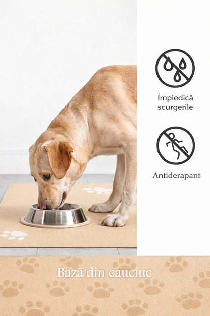 Covoras reutilizabil absorbant pentru hranirea cainilor si pisicilor