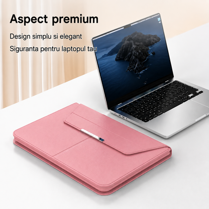 Husa Laptop Premium Multifunctionala 3 in 1 cu Suport Pliabil si Mouse Pad Integrat, 13/14 inch