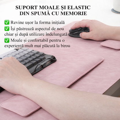 Set Premium pentru Birou cu Mousepad și Suporturi Incheietura Mainii pentru Tastatura si Mouse