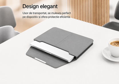 Husa Laptop Premium Multifunctionala 3 in 1 cu Suport Pliabil si Mouse Pad Integrat, 13/14 inch