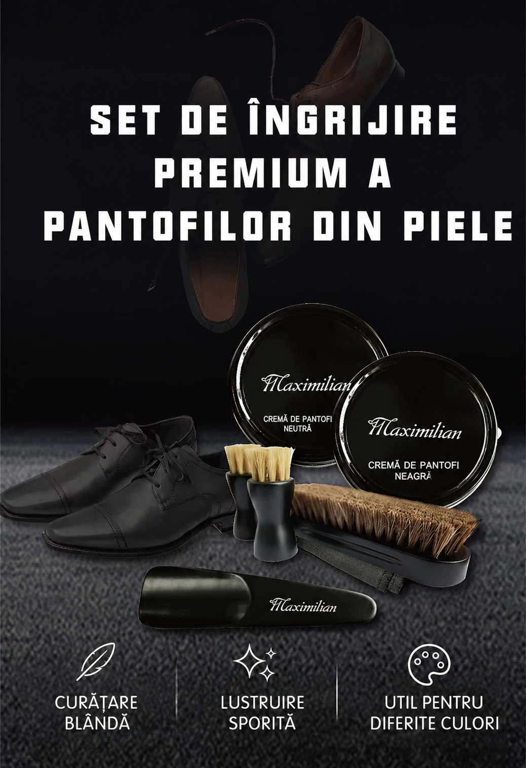 Set Premium Complet pentru Ingrijirea Pantofilor din Piele