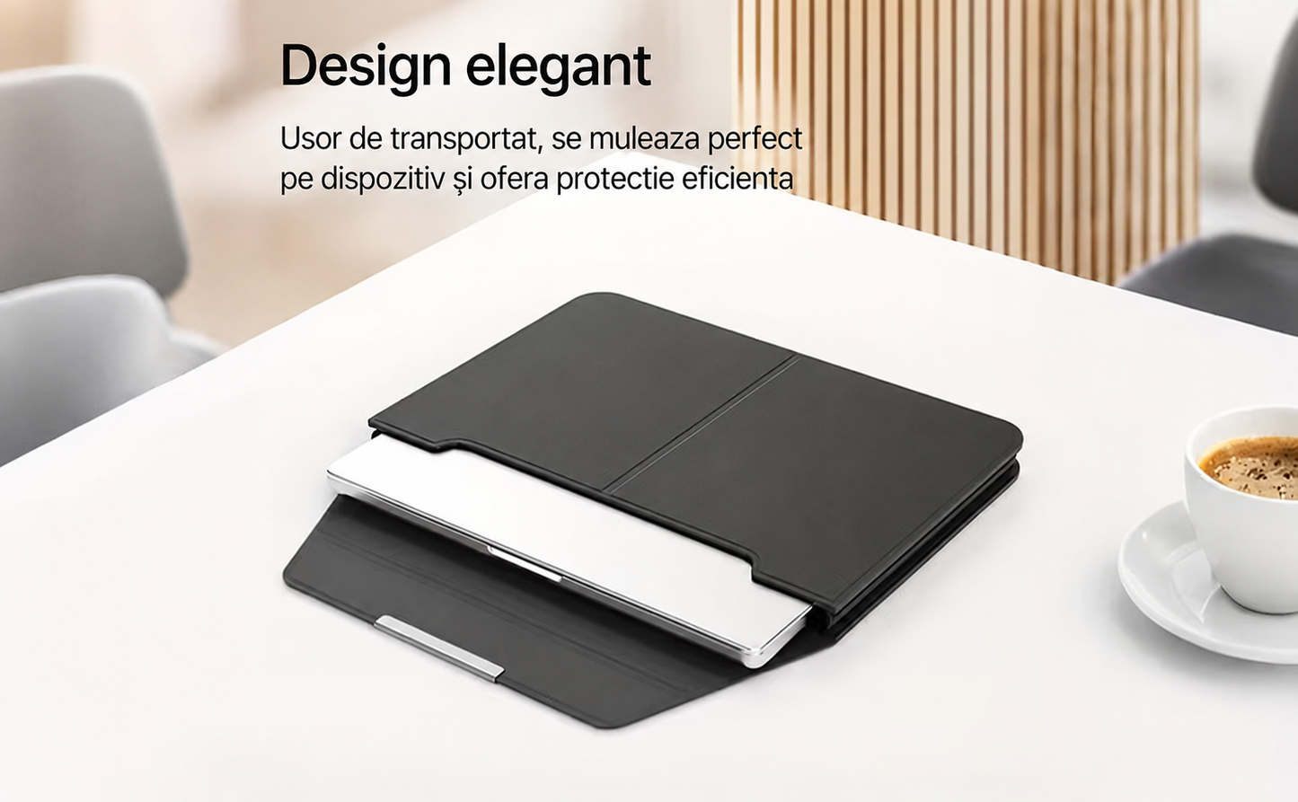 Husa Laptop Premium Multifunctionala 3 in 1 cu Suport Pliabil si Mouse Pad Integrat, 13/14 inch