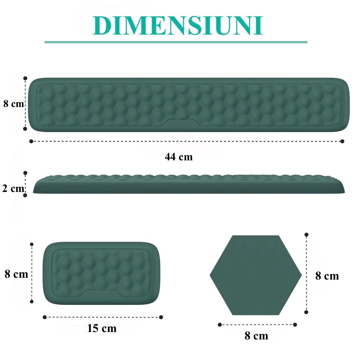 Set Ergonomic din 3 piese - Suport Mouse, Tastatura pentru incheietura mainii si Suport pentru Cana, Spuma cu memorie, Anti-alunecare