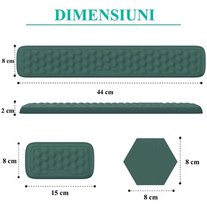 Set Ergonomic din 3 piese - Suport Mouse, Tastatura pentru incheietura mainii si Suport pentru Cana, Spuma cu memorie, Anti-alunecare