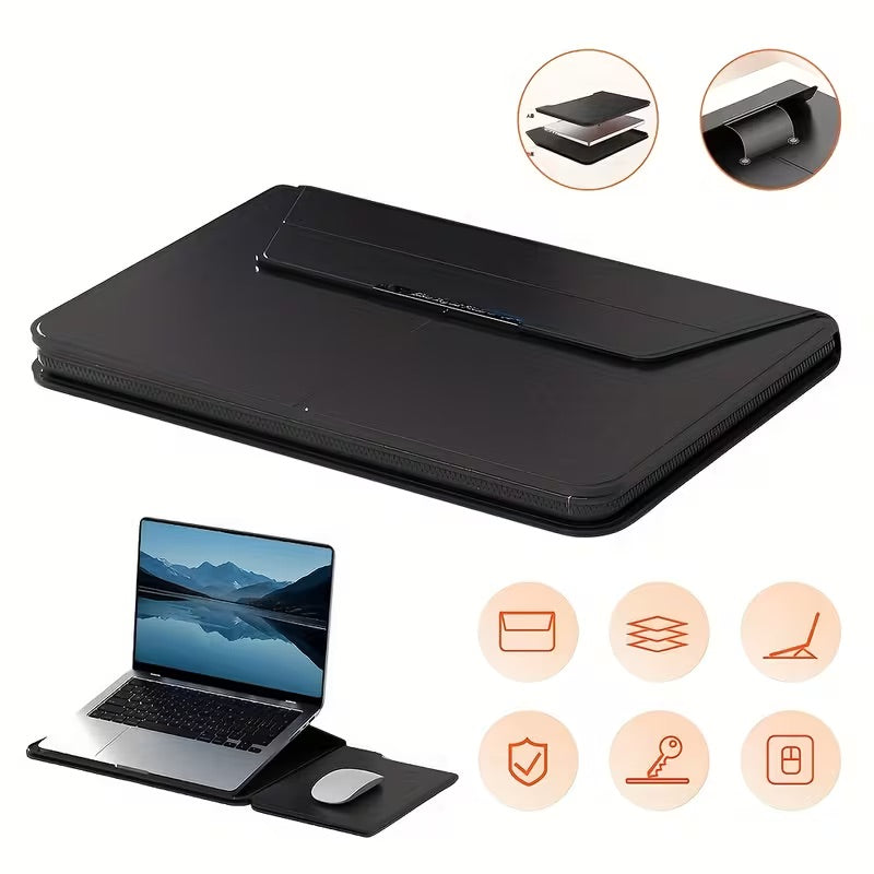 Husa Laptop Premium Multifunctionala 3 in 1 cu Suport Pliabil si Mouse Pad Integrat, 13/14 inch