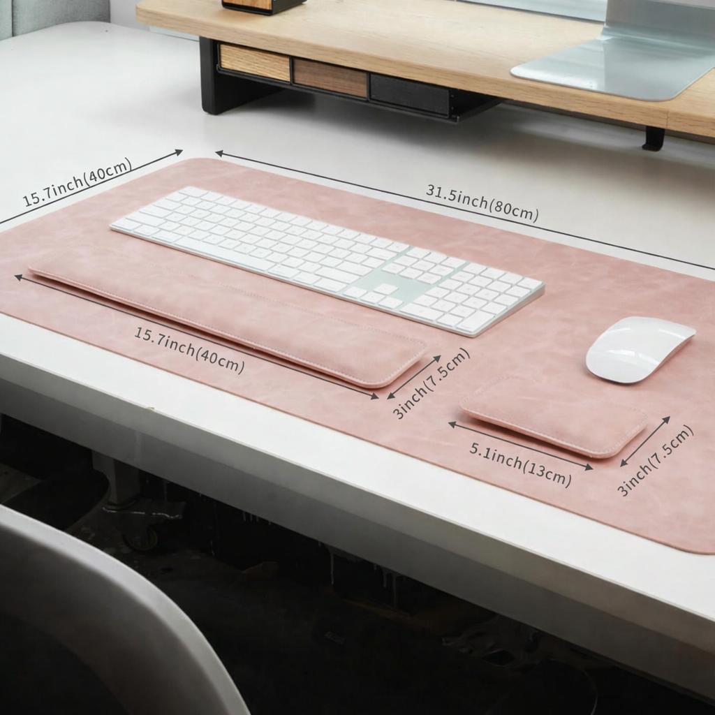 Set Premium pentru Birou cu Mousepad și Suporturi Incheietura Mainii pentru Tastatura si Mouse