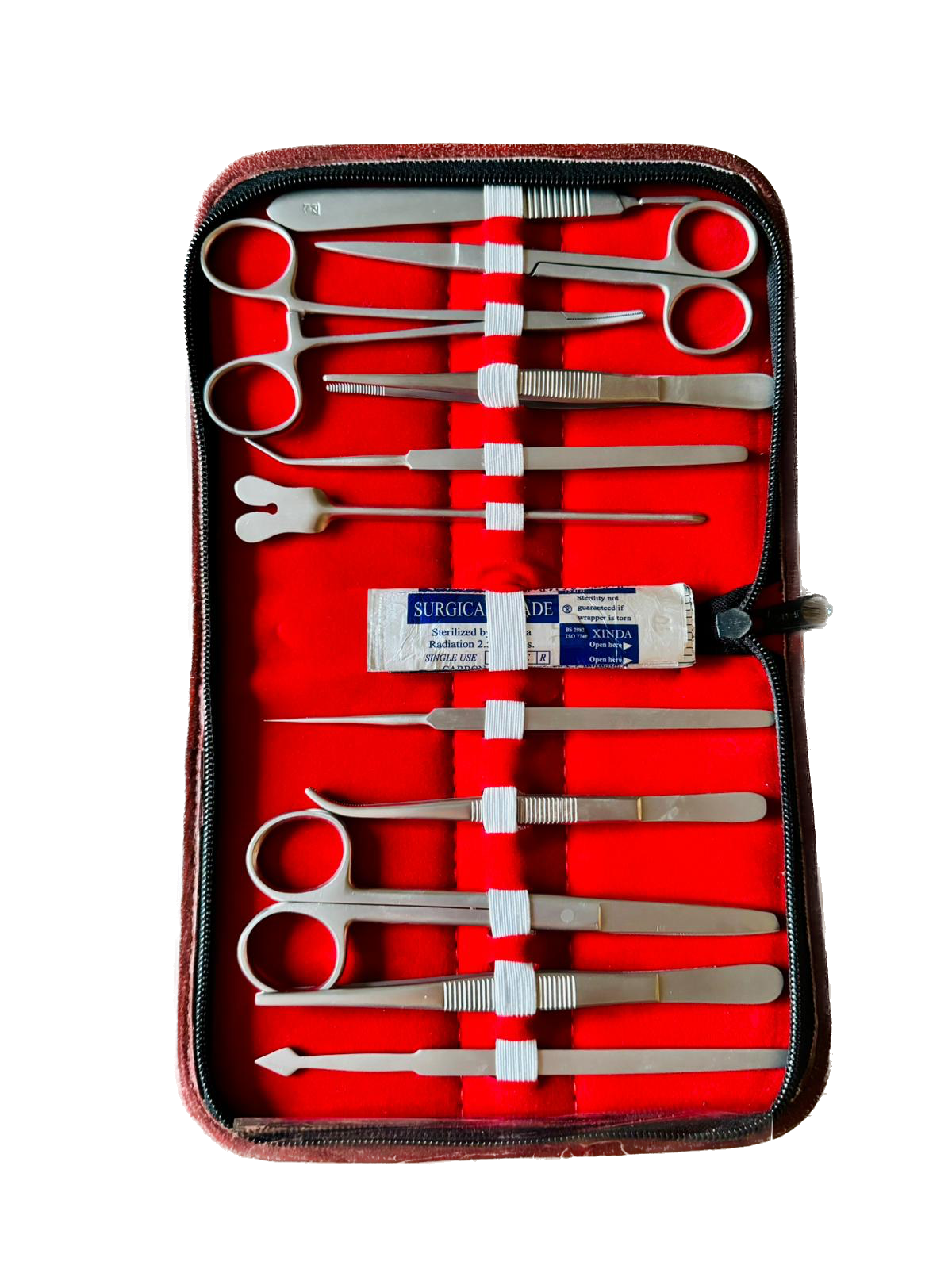 Trusa profesionala chirurgicala de disectie cu 11 instrumente si accesorii