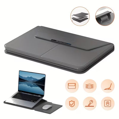 Husa Laptop Premium Multifunctionala 3 in 1 cu Suport Pliabil si Mouse Pad Integrat, 13/14 inch