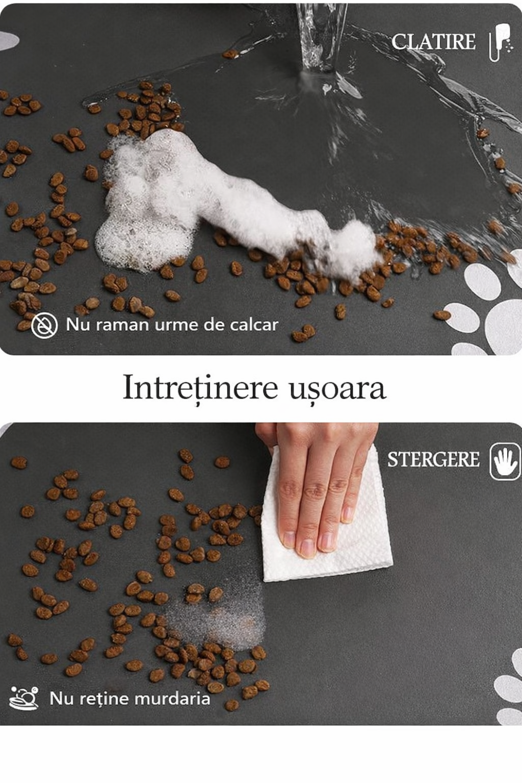 Covoras reutilizabil absorbant pentru hranirea cainilor si pisicilor