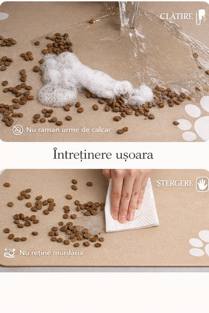 Covoras reutilizabil absorbant pentru hranirea cainilor si pisicilor