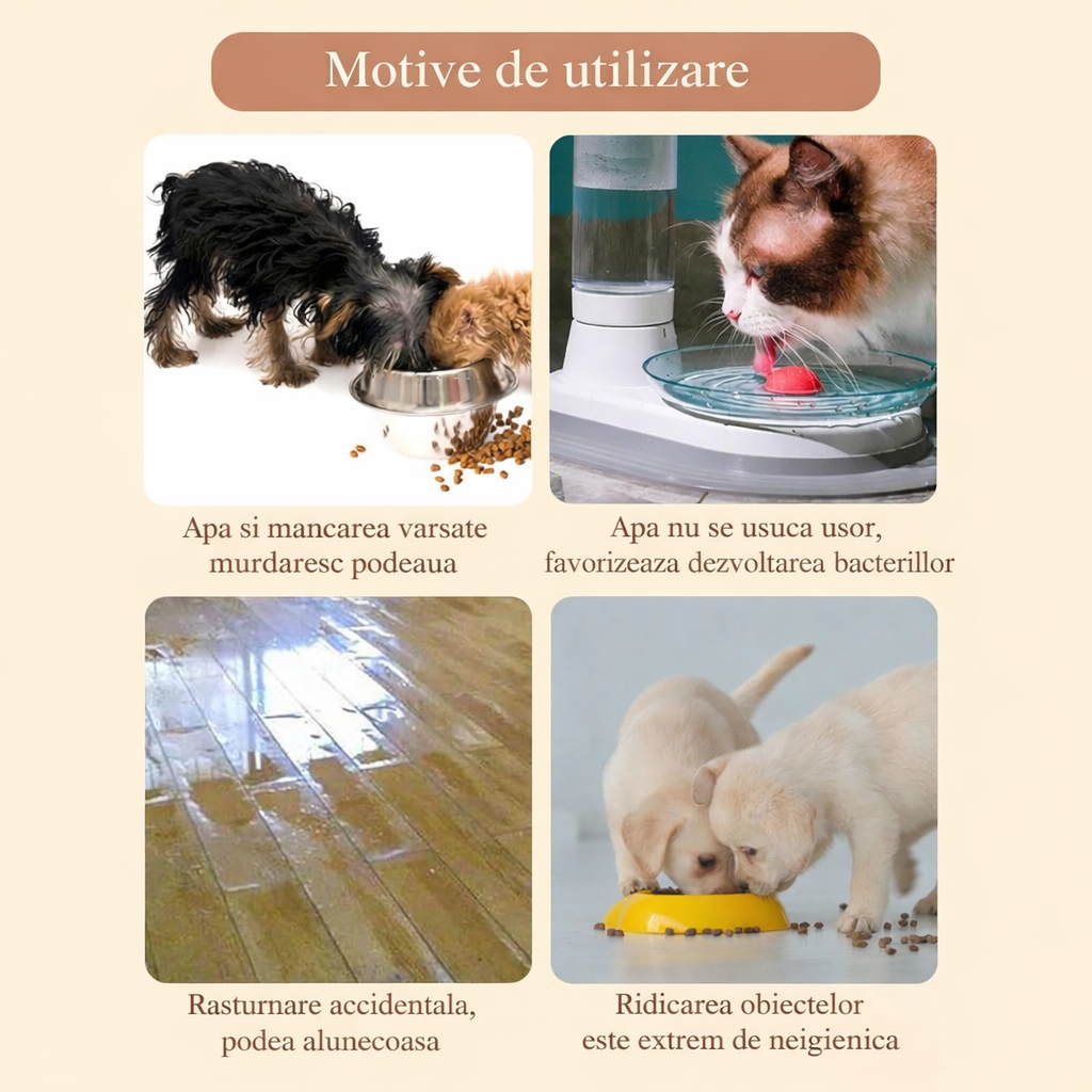 Covoras reutilizabil absorbant pentru hranirea cainilor si pisicilor