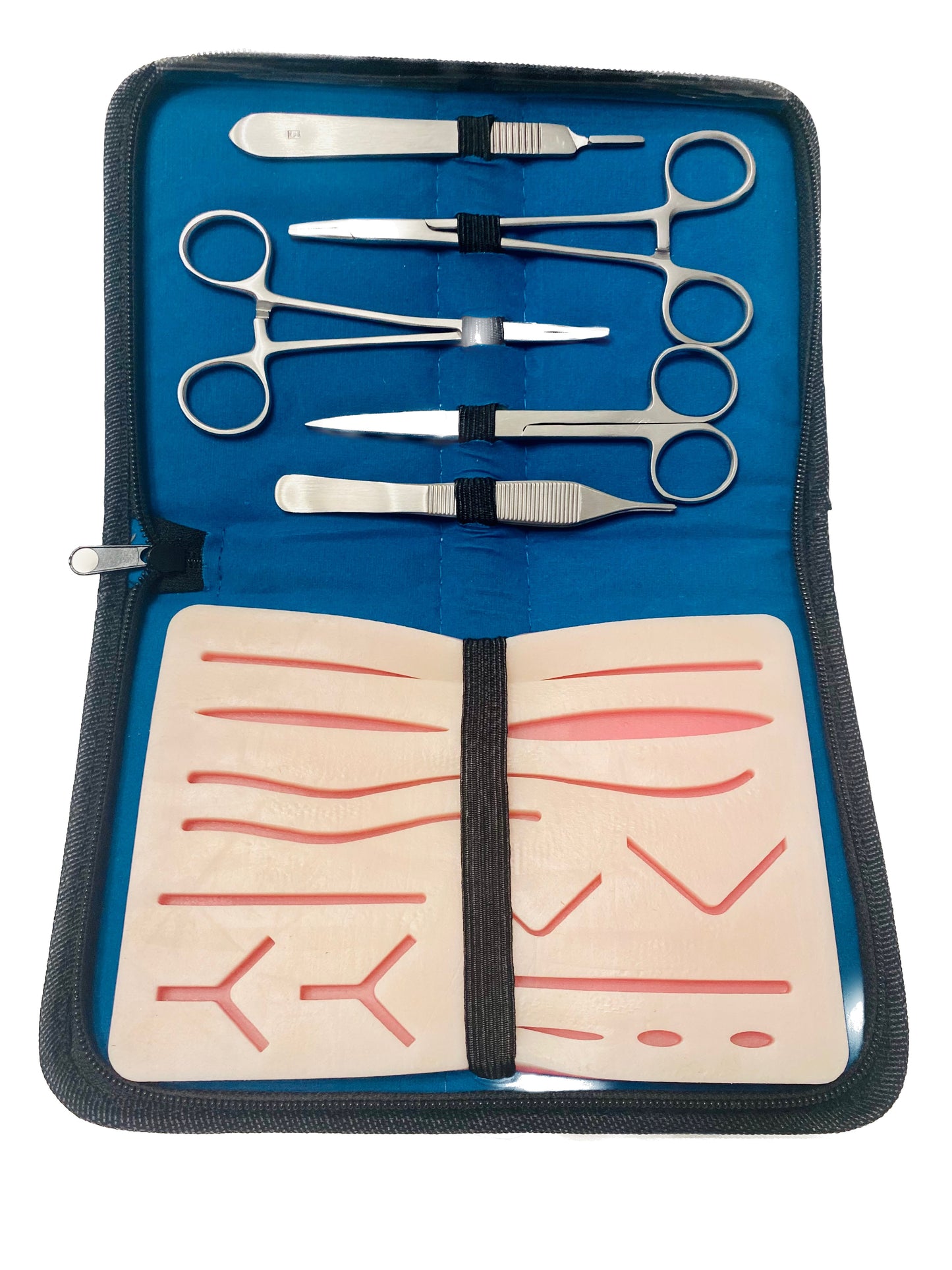 Kit profesional pentru practicarea suturilor chirurgicale, Suture Expert, Turcoaz