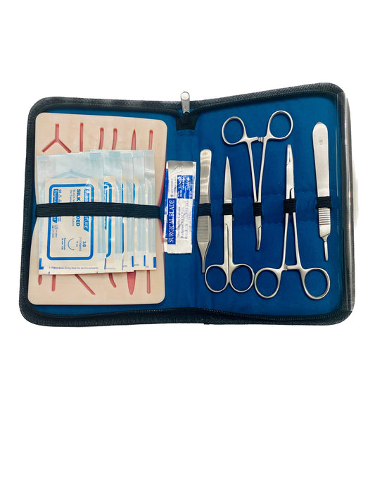 Kit profesional pentru practicarea suturilor chirurgicale, Suture Expert, Turcoaz