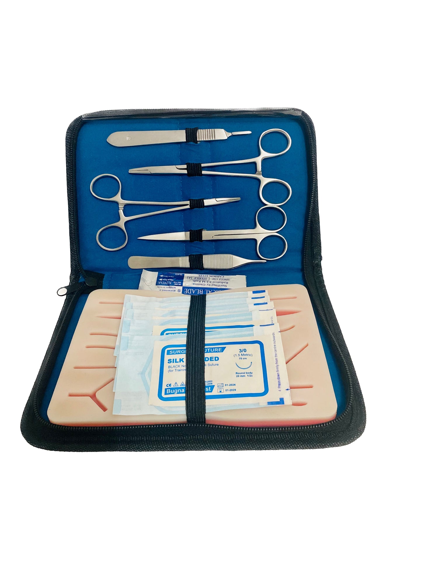 Kit profesional pentru practicarea suturilor chirurgicale, Suture Expert, Turcoaz