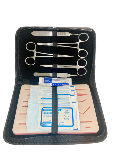 Kit profesional pentru practicarea suturilor chirurgicale, Suture Expert, Negru