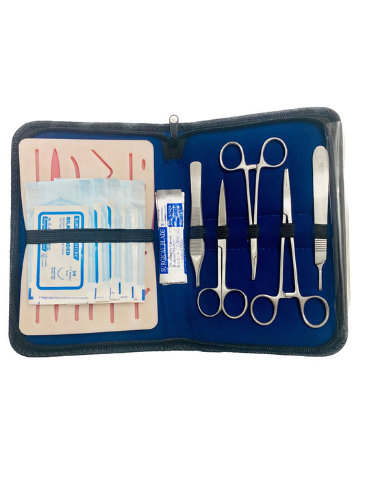 Kit profesional pentru practicarea suturilor chirurgicale, Suture Expert, Albastru