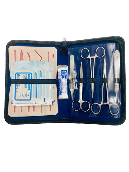 Kit profesional pentru practicarea suturilor chirurgicale, Suture Expert, Albastru