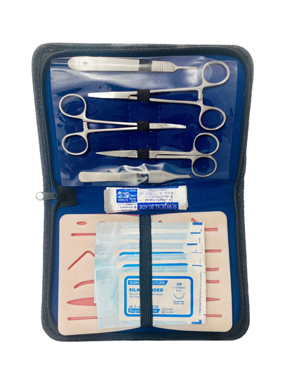 Kit profesional pentru practicarea suturilor chirurgicale, Suture Expert, Albastru