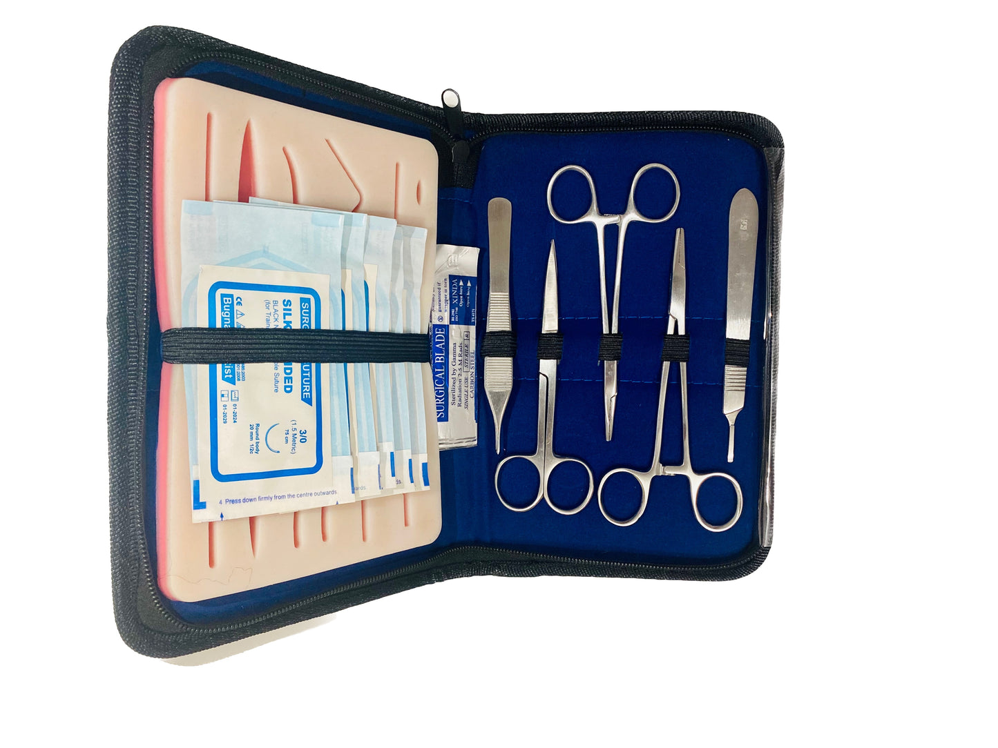 Kit profesional pentru practicarea suturilor chirurgicale, Suture Expert, Albastru