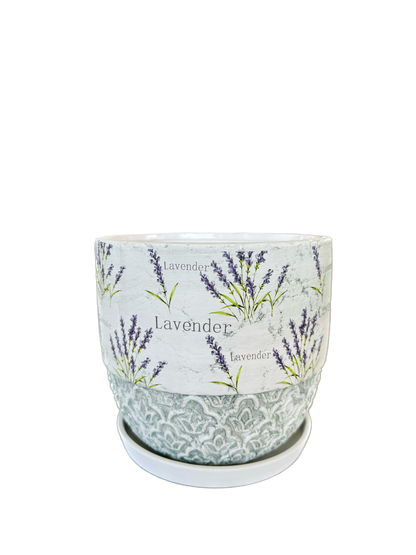 Set 4 ghivece, Cu farfurie, Orificiu de scurgere a apei, Ceramica, 4 Dimensiuni, Ф18, Ф15, Ф12, Ф9 cm