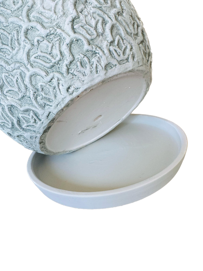Set 4 ghivece, Cu farfurie, Orificiu de scurgere a apei, Ceramica, 4 Dimensiuni, Ф18, Ф15, Ф12, Ф9 cm