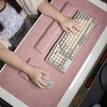 Set Premium pentru Birou cu Mousepad și Suporturi Incheietura Mainii pentru Tastatura si Mouse