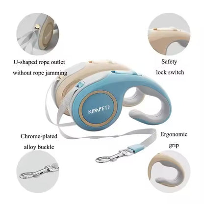 Lesa Ergonomica Retractabila Pentru Caini si Pisici, Expansiune pana la 5 m, Design Elegant