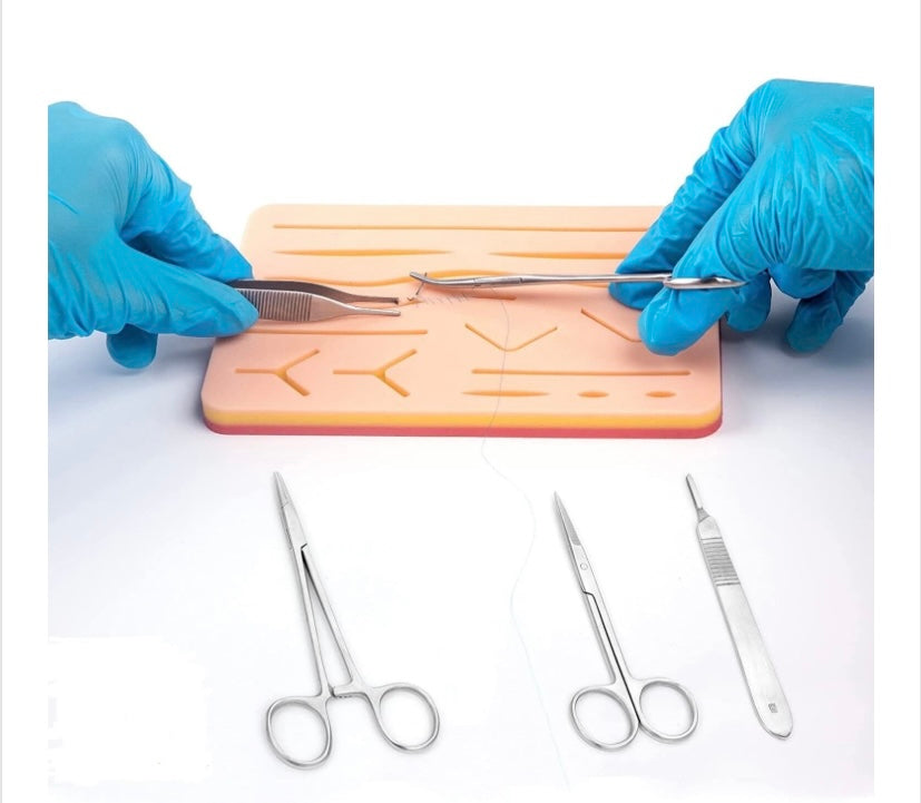 Kit profesional pentru practicarea suturilor chirurgicale, Suture Expert, Albastru