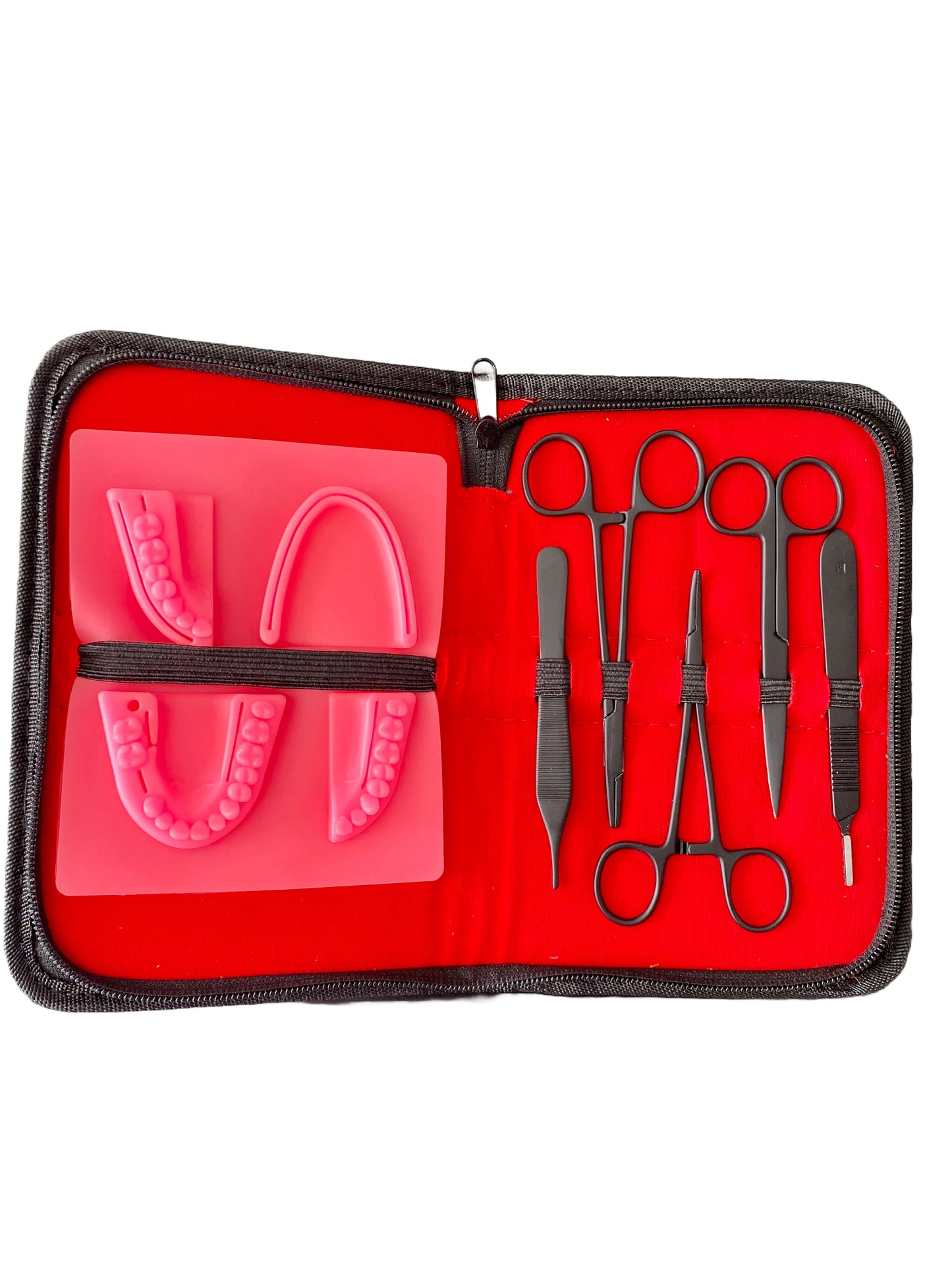 Kit profesional pentru practicarea suturilor chirurgicale dentare, cu instrumente negre,  Suture Expert