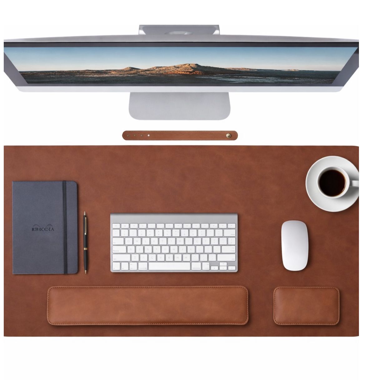 Set Premium pentru Birou cu Mousepad și Suporturi Incheietura Mainii pentru Tastatura si Mouse